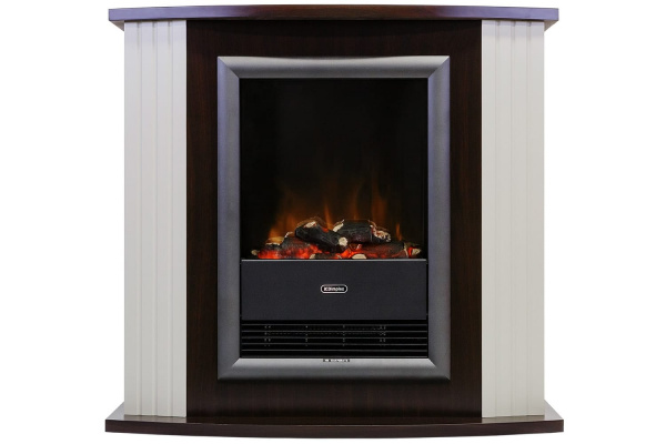 Каминокомплект Vianna DELUXE - Темный орех, белый